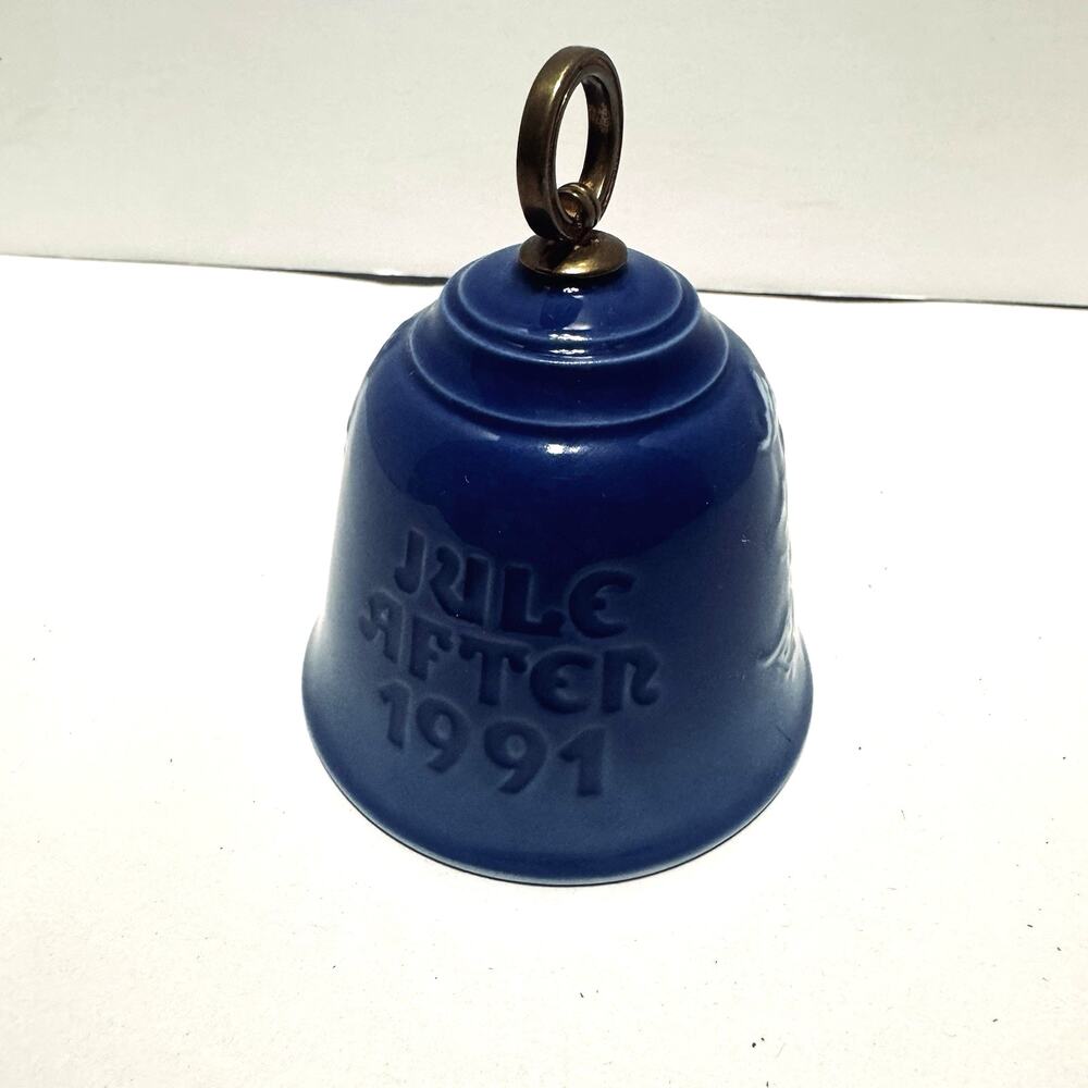 BING & GONDAHL JULE AFTER ANNUAL 1991 BELL ORNAMENT Blue Copenhagen Denmark
